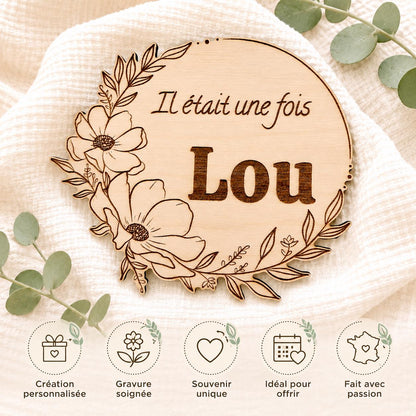 Carte naissance personnalisée en bois – prénom et message – vue 5