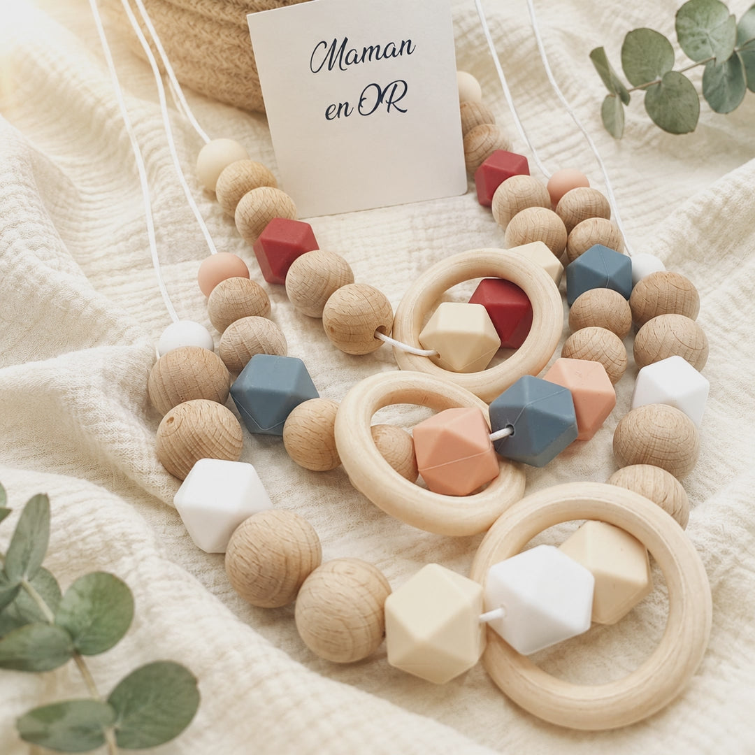 Collier d’allaitement Lola – silicone et bois
