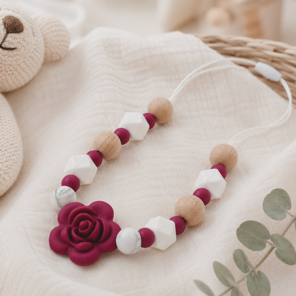 Collier d’allaitement Stella – silicone et bois