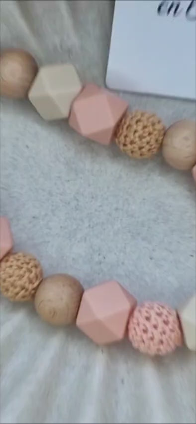 Collier de Portage et d'Allaitement en Silicone et Bois – Modèle Alba – Plusieurs coloris