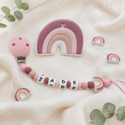 Attache sucette personnalisée Arc-en-ciel – silicone