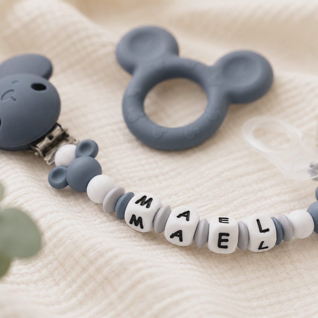 Attache sucette personnalisée Mickey – silicone