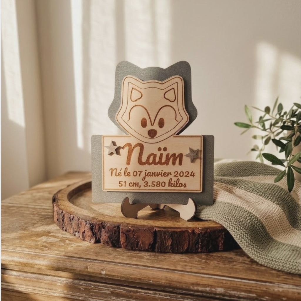Pancarte naissance Loup